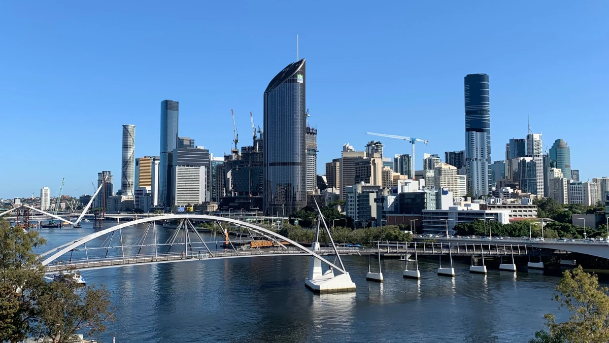 Brisbane CBD view over the Brisbane River.