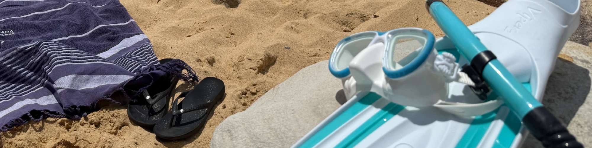 Snorkelling equipment on the beach in Little Bay, Sydney